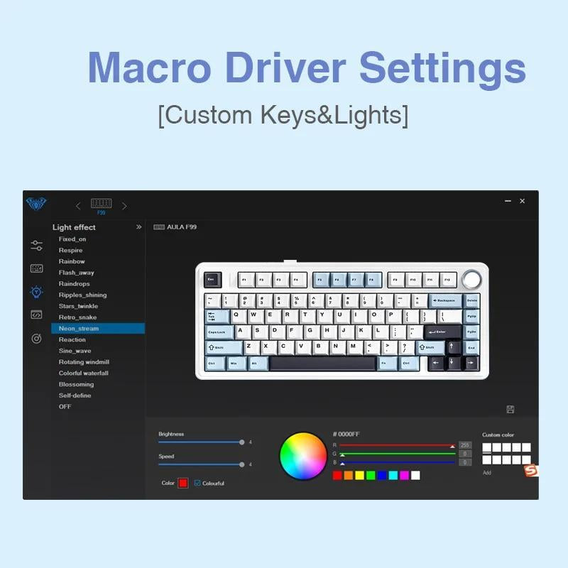AULA F75 Wireless Keyboard Mechanical, USB Rechargeable Keyboard, Durable 3 Mode Keyboard Gaming Keyboard, RGB Gasket Wireless Keyboard, Office Customized 75% Layout Gamer Keyboard, Gaming Room Supplies Silent Keyboards