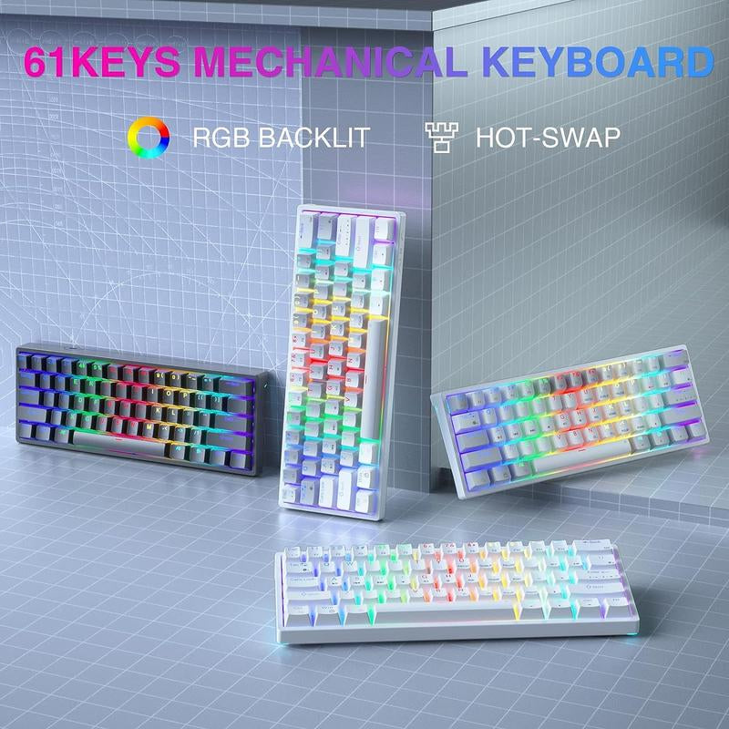 AULA F3261 60 Percent Wired Mechanical Gaming Keyboard White Keyboard 29 RGB Backlight Hot Swappable Plug Red Axis Mini Compact Birthday Gift Rainbow Backlight Cheap Keyboard Lighting Keyboard Computer Accessories Dealsforyoudays Fallfreshness