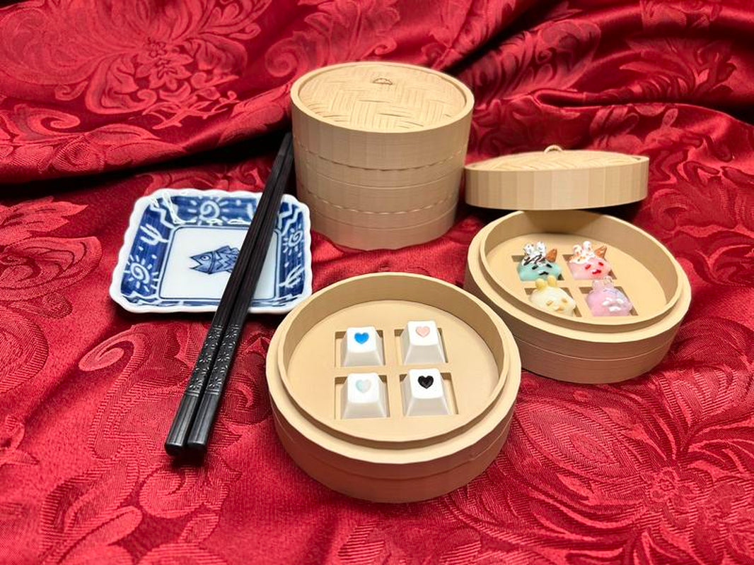 Bamboo Dimsum Steamer Artisan Keycap Tray