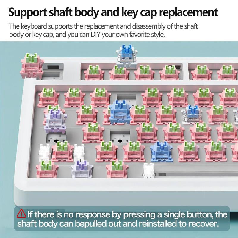 MK75 Wireless Keyboard, 81 Key Gasket Structure Keyboard with RGB Backlight, Universal USB Rechargeable Ergonomic Keyboard for Tablet & Laptop, Lighted Mechanical Keyboard, Gaming Accessories, Creamy Keyboard, Colorful Design Keyboard