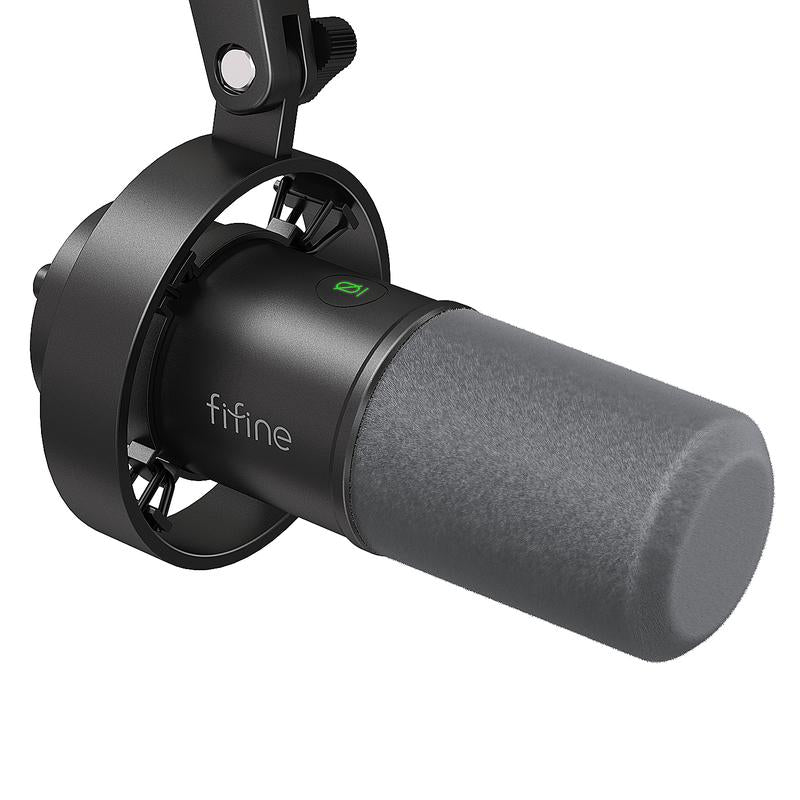 FIFINE K688NEO USB/XLR Dynamic Podcast Microphone – Pro Mic Kit with Adjustable Boom Arm, Mute & Monitor for Streaming, Gaming, Vocal & Music Recording Audio, for PC Smartphone Mixer