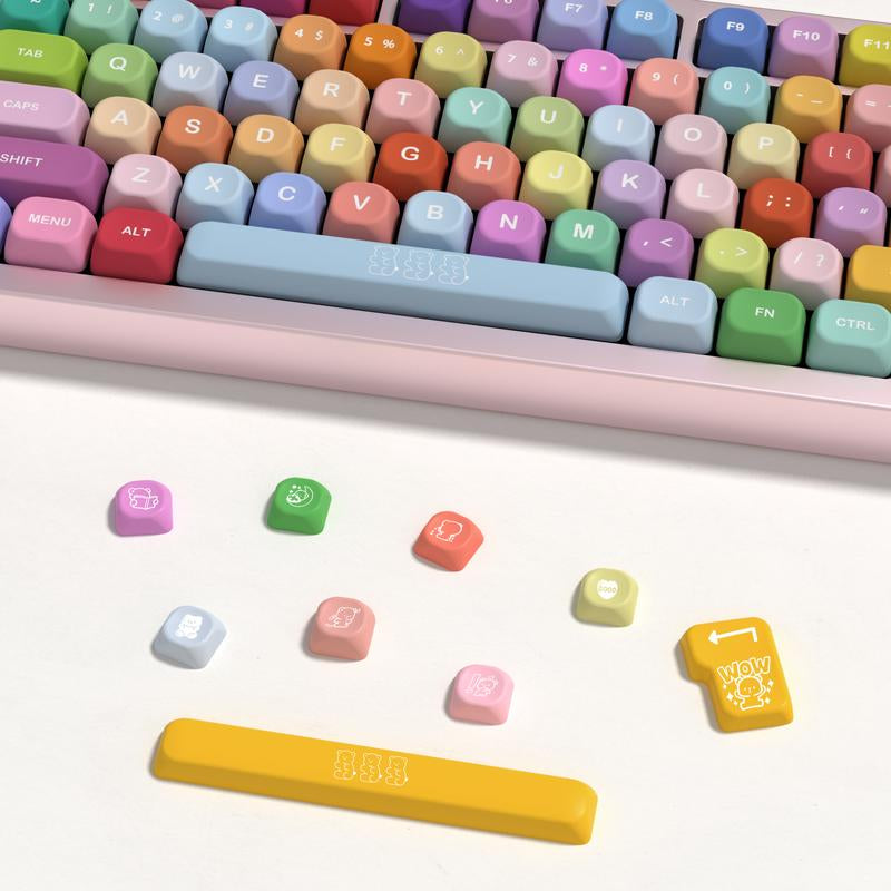 Kbdiy Gummy Bears KOA Profile Keycaps Set(Only KEYCAPS) 139 Keys Cute Art Kawaii Keycaps for Cherry Gateron MX Switches Mechanical Keyboards