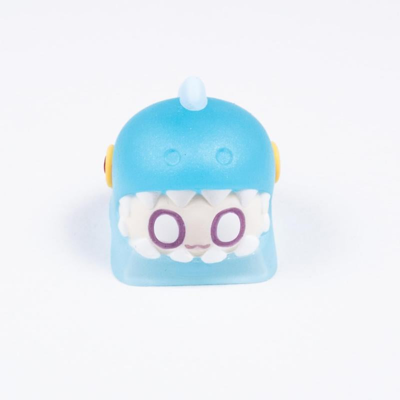 ULTRAEQUIP Artisan Keycaps - Adorable Keycaps: Puppet Dinosaur Series Shine through Keycaps Resin Keycaps Custom Keycaps Escape Handmade Keycap for Mechanical Keyboard Keycaps (Purple Puppet, Translucent)