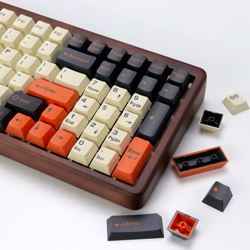 Kbdiy Carbon Keycap Set(Only KEYCAPS)PBT Double Shot Orange 174 Keys Retro Custom Key Cap Cherry Profile Keycaps for 61/64/68/84/87/100/104/108 Mechanical Keyboard