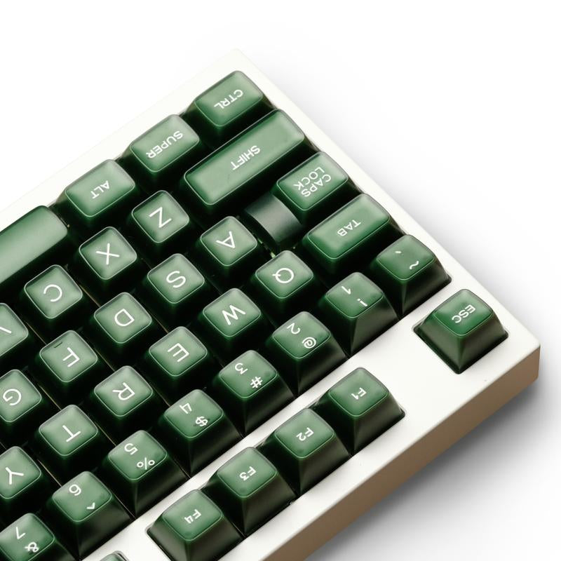 ULTRAEQUIP White Jade Keycaps 160 Keys Double Shot PBT Keycaps RSA Profile Translucent Shine through Keycaps Custom Keycap Set with Split/ 7U Spacebar for Alice/ 61/64/68/84/87/100/104/108 Mechanical Keyboard