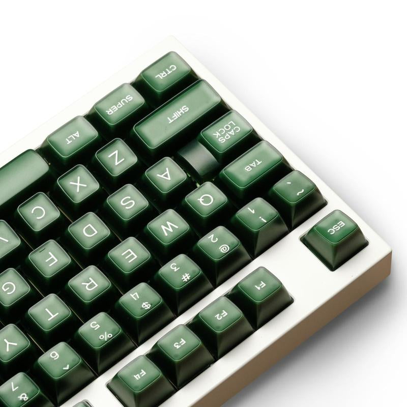 ULTRAEQUIP White Jade Keycaps 160 Keys Double Shot PBT Keycaps RSA Profile Translucent Shine through Keycaps Custom Keycap Set with Split/ 7U Spacebar for Alice/ 61/64/68/84/87/100/104/108 Mechanical Keyboard