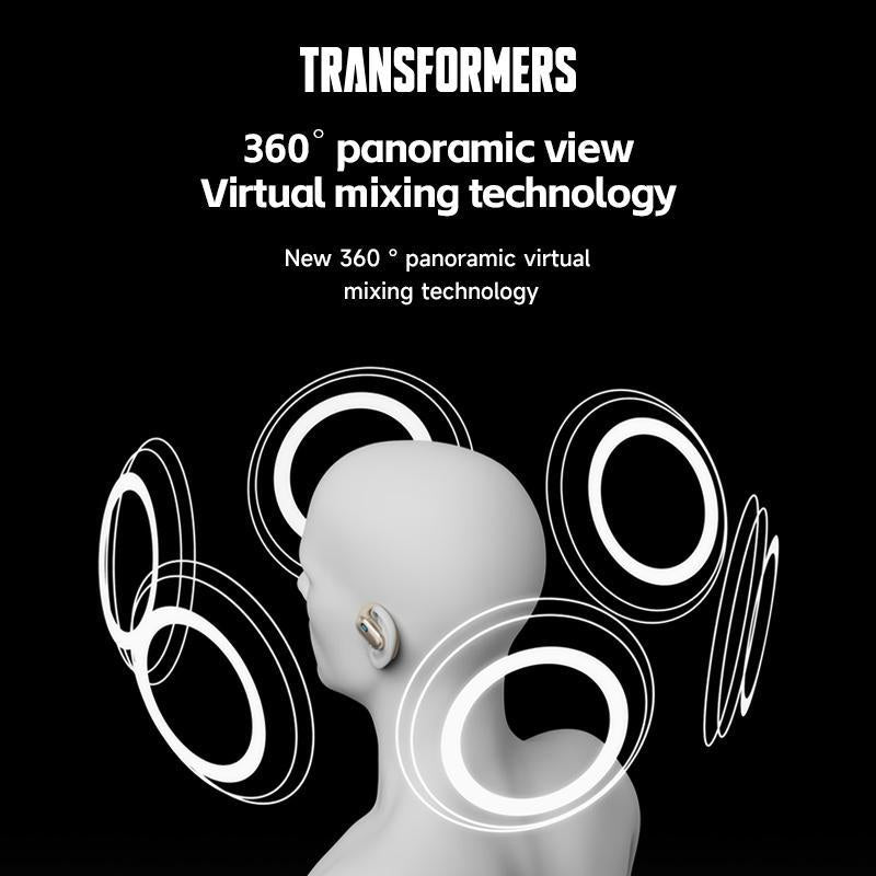 Transformers TF-T15 Earbuds Wireless Headphones Bluetooth Earbuds Audifonos Bluetooth OWS Wireless Bluetooth 5.4 Earbuds High-Fidelity Robust Bass Sound Headphones Ultra-Comfort Ergonomic Ear-Hanging Electronic Headsets