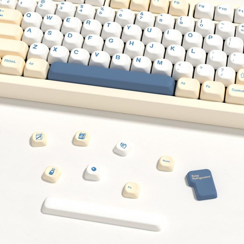 Kbdiy Soymilk KOA Profile Keycaps 60 75 100 Percent,Dye-Sublimation PBT Cute Custom Keyboard Keycap,140 Key Cap Set for Cherry Gateron MX Switches Mechanical Keyboards(Only KEYCAPS)