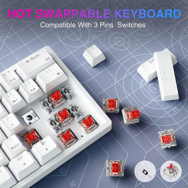 AULA F3261 60 Percent Wired Mechanical Gaming Keyboard White Keyboard 29 RGB Backlight Hot Swappable Plug Red Axis Mini Compact Birthday Gift Rainbow Backlight Cheap Keyboard Lighting Keyboard Computer Accessories Dealsforyoudays Fallfreshness