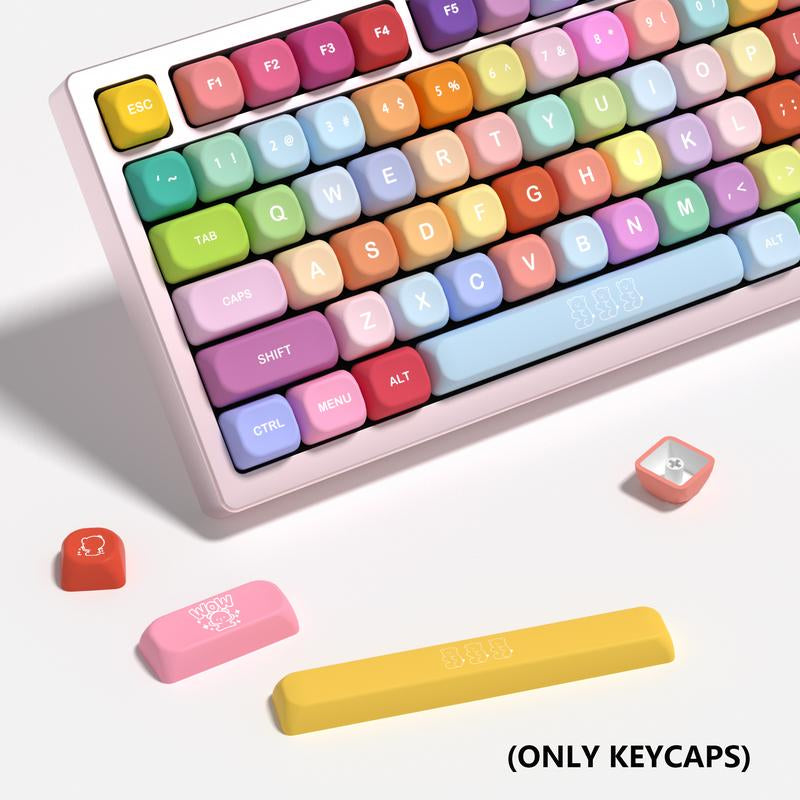 Kbdiy Gummy Bears KOA Profile Keycaps Set(Only KEYCAPS) 139 Keys Cute Art Kawaii Keycaps for Cherry Gateron MX Switches Mechanical Keyboards