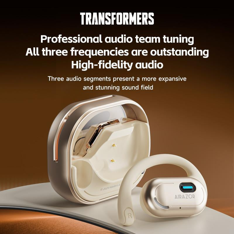 Transformers TF-T15 Earbuds Wireless Headphones Bluetooth Earbuds Audifonos Bluetooth OWS Wireless Bluetooth 5.4 Earbuds High-Fidelity Robust Bass Sound Headphones Ultra-Comfort Ergonomic Ear-Hanging Electronic Headsets