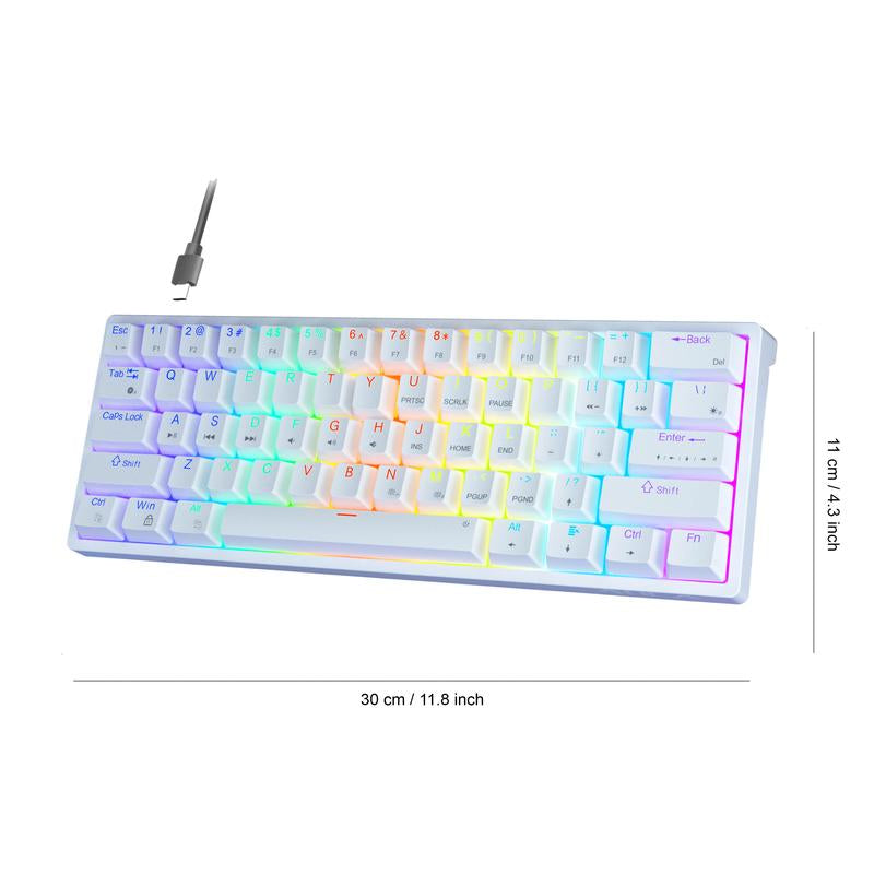AULA F3261 60 Percent Wired Mechanical Gaming Keyboard White Keyboard 29 RGB Backlight Hot Swappable Plug Red Axis Mini Compact Birthday Gift Rainbow Backlight Cheap Keyboard Lighting Keyboard Computer Accessories Dealsforyoudays Fallfreshness