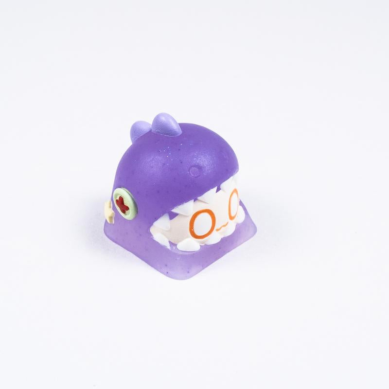ULTRAEQUIP Artisan Keycaps - Adorable Keycaps: Puppet Dinosaur Series Shine through Keycaps Resin Keycaps Custom Keycaps Escape Handmade Keycap for Mechanical Keyboard Keycaps (Purple Puppet, Translucent)