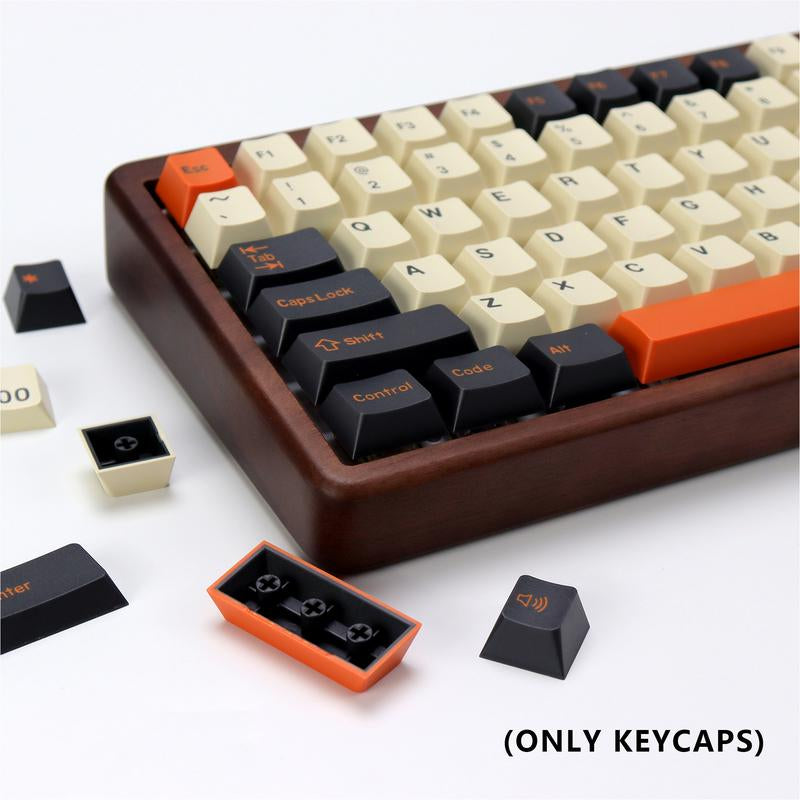 Kbdiy Carbon Keycap Set(Only KEYCAPS)PBT Double Shot Orange 174 Keys Retro Custom Key Cap Cherry Profile Keycaps for 61/64/68/84/87/100/104/108 Mechanical Keyboard