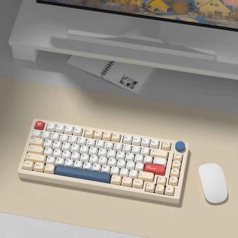 Kbdiy Soymilk KOA Profile Keycaps 60 75 100 Percent,Dye-Sublimation PBT Cute Custom Keyboard Keycap,140 Key Cap Set for Cherry Gateron MX Switches Mechanical Keyboards(Only KEYCAPS)