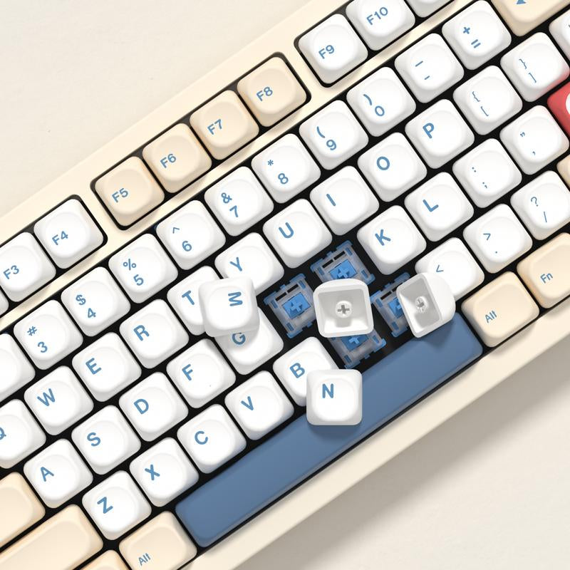 Kbdiy Soymilk KOA Profile Keycaps 60 75 100 Percent,Dye-Sublimation PBT Cute Custom Keyboard Keycap,140 Key Cap Set for Cherry Gateron MX Switches Mechanical Keyboards(Only KEYCAPS)