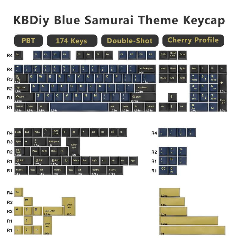 Kbdiy Carbon Keycap Set(Only KEYCAPS)PBT Double Shot Orange 174 Keys Retro Custom Key Cap Cherry Profile Keycaps for 61/64/68/84/87/100/104/108 Mechanical Keyboard