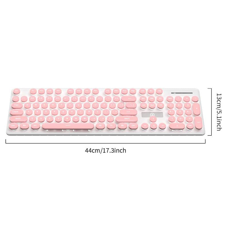 Glowing Keyboard, Wired Gaming Keyboard, round Keycap Keyboard with Backlight, Gaming Keyboard for Office & Home
