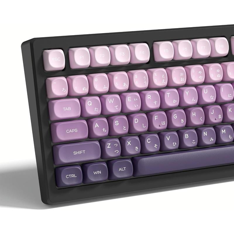 MOA Keycaps , PBT Keycaps 60 75 100 Percent,Cute Dye-Sublimation 134 Custom Keyboard Key Cap for Cherry Gateron MX Switches Mechanical Keyboards, Gradient Green