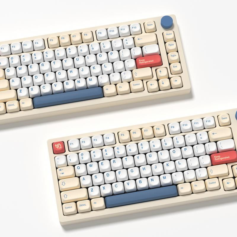 Kbdiy Soymilk KOA Profile Keycaps 60 75 100 Percent,Dye-Sublimation PBT Cute Custom Keyboard Keycap,140 Key Cap Set for Cherry Gateron MX Switches Mechanical Keyboards(Only KEYCAPS)