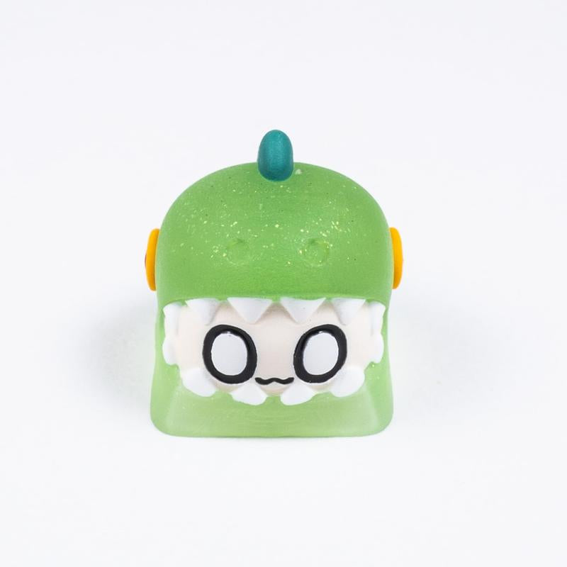 ULTRAEQUIP Artisan Keycaps - Adorable Keycaps: Puppet Dinosaur Series Shine through Keycaps Resin Keycaps Custom Keycaps Escape Handmade Keycap for Mechanical Keyboard Keycaps (Purple Puppet, Translucent)