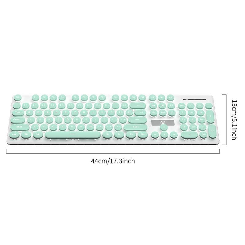 Glowing Keyboard, Wired Gaming Keyboard, round Keycap Keyboard with Backlight, Gaming Keyboard for Office & Home