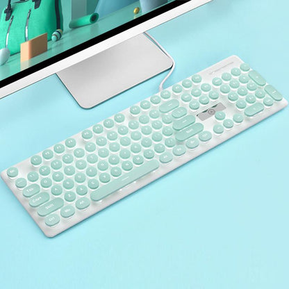Glowing Keyboard, Wired Gaming Keyboard, round Keycap Keyboard with Backlight, Gaming Keyboard for Office & Home
