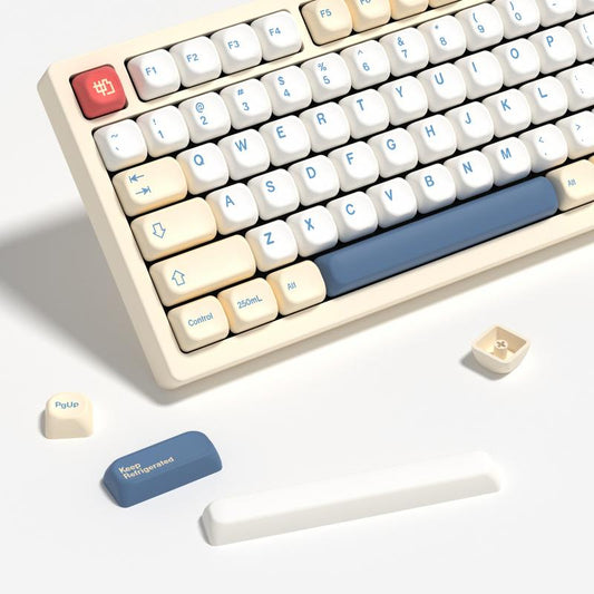 Kbdiy Soymilk KOA Profile Keycaps 60 75 100 Percent,Dye-Sublimation PBT Cute Custom Keyboard Keycap,140 Key Cap Set for Cherry Gateron MX Switches Mechanical Keyboards(Only KEYCAPS)