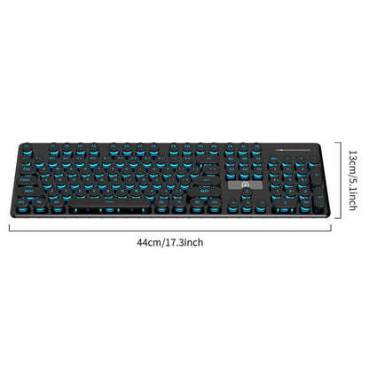 Glowing Keyboard, Wired Gaming Keyboard, round Keycap Keyboard with Backlight, Gaming Keyboard for Office & Home