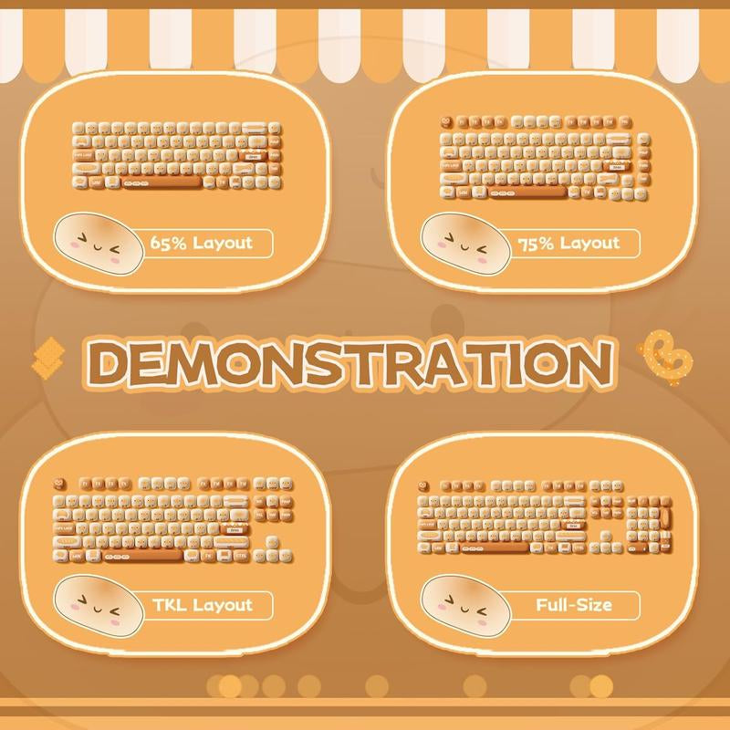 PBT Keycaps Set, Bun Wonderland MOG Profile 138-Key Keycaps for Mechanical Keyboards
