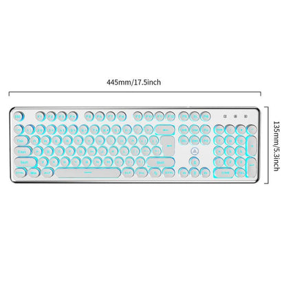 USB-A Luminous Keyboard, round Wired Keyboard, Ergonomic Keyboard for Gaming, Ambidextrous Keyboard for Home Office, Gaming Accessories