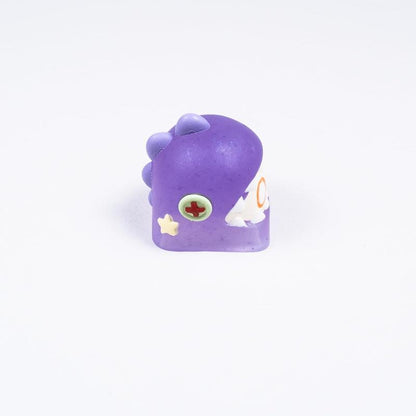 ULTRAEQUIP Artisan Keycaps - Adorable Keycaps: Puppet Dinosaur Series Shine through Keycaps Resin Keycaps Custom Keycaps Escape Handmade Keycap for Mechanical Keyboard Keycaps (Purple Puppet, Translucent)
