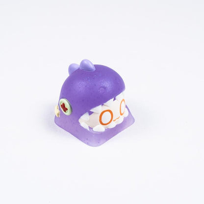 ULTRAEQUIP Artisan Keycaps - Adorable Keycaps: Puppet Dinosaur Series Shine through Keycaps Resin Keycaps Custom Keycaps Escape Handmade Keycap for Mechanical Keyboard Keycaps (Purple Puppet, Translucent)