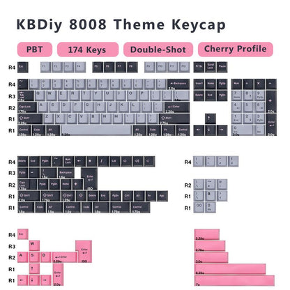 Kbdiy Carbon Keycap Set(Only KEYCAPS)PBT Double Shot Orange 174 Keys Retro Custom Key Cap Cherry Profile Keycaps for 61/64/68/84/87/100/104/108 Mechanical Keyboard