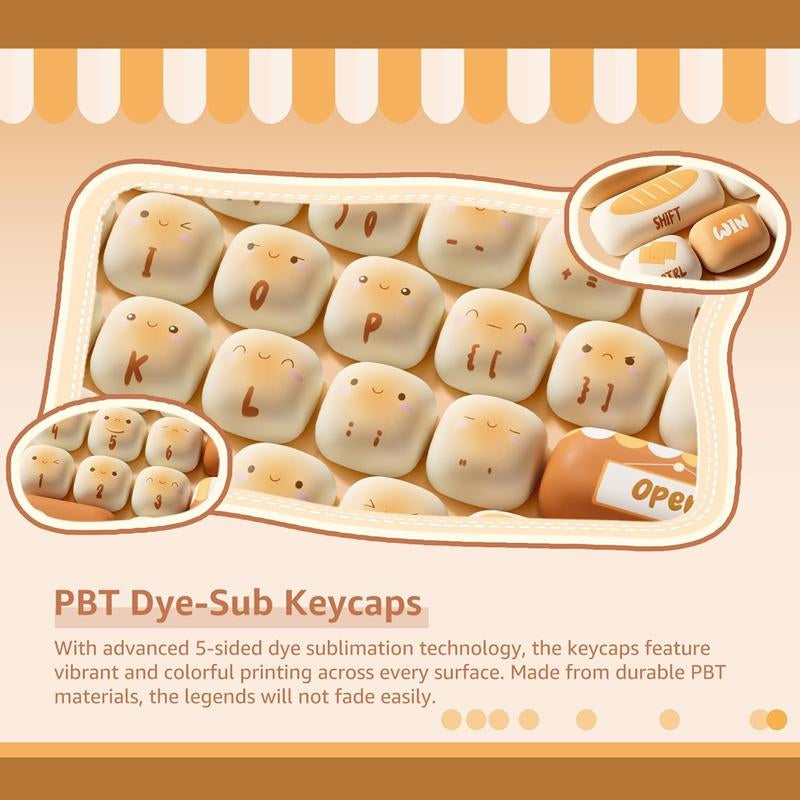 PBT Keycaps Set, Bun Wonderland MOG Profile 138-Key Keycaps for Mechanical Keyboards