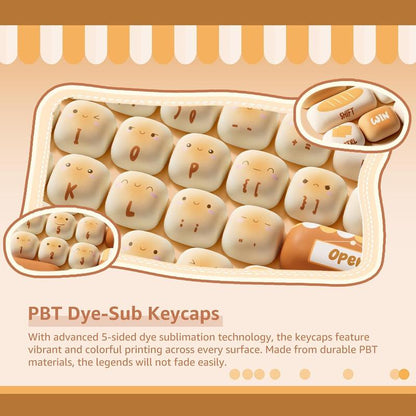 PBT Keycaps Set, Bun Wonderland MOG Profile 138-Key Keycaps for Mechanical Keyboards