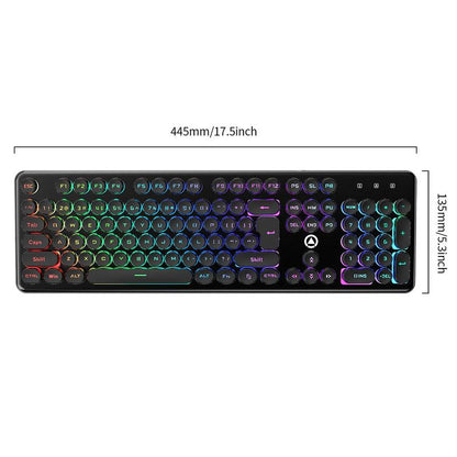 USB-A Luminous Keyboard, round Wired Keyboard, Ergonomic Keyboard for Gaming, Ambidextrous Keyboard for Home Office, Gaming Accessories
