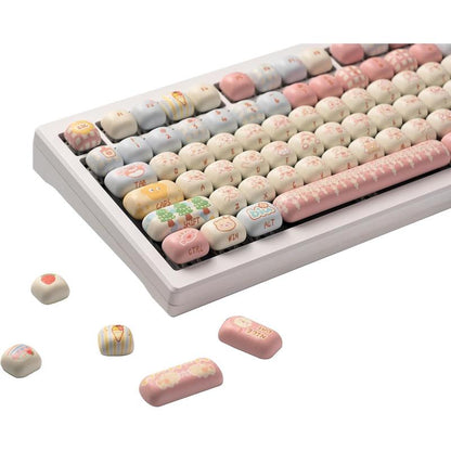 PBT Keycaps Set, Bun Wonderland MOG Profile 138-Key Keycaps for Mechanical Keyboards