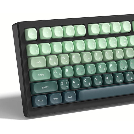 MOA Keycaps , PBT Keycaps 60 75 100 Percent,Cute Dye-Sublimation 134 Custom Keyboard Key Cap for Cherry Gateron MX Switches Mechanical Keyboards, Gradient Green