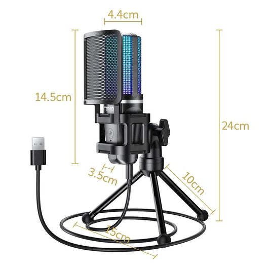 TONOR Tc777Pro USB Microphone with Tripod Stand, Pop Filter for Streaming, Podcasting, Vocal Recording, Compatible with Windows Desktop Computers