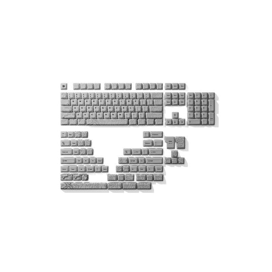 White Topo Canyon Keycaps | 164 Keycaps Set | 60%-100% Keyboard Layouts | Premium Dye Sub PBT | 1.7Mm Thick Keycaps | Cherry Profile | MX Switch Compatible