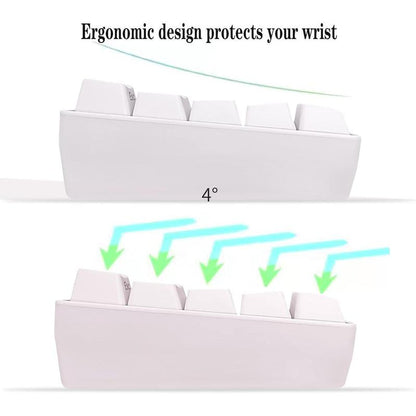 Snpurdiri 60% Wired Gaming Keyboard, 61 Keys RGB Backlit Wrist Rest Ultra-Compact Mini Waterproof Keyboard for PC Computer Gamer (White)